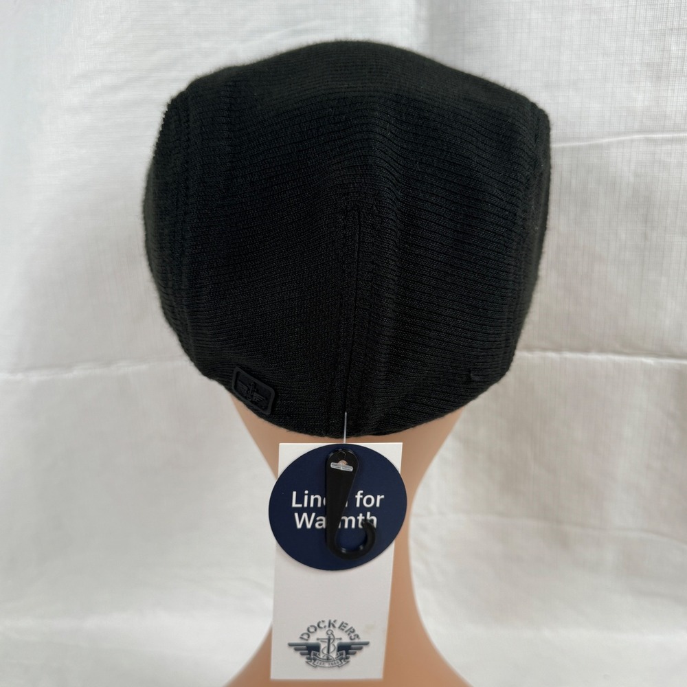 NWT Dockers Mens Newsboy Black Knit Ivy Flat Cap Hat Size S/M 45DK080042 - Picture 6 of 7